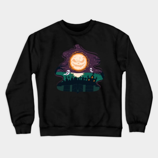 Smiling pumpkin moon Crewneck Sweatshirt by Dizartico